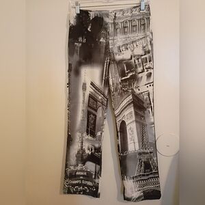 Nally & Millie Women's Black and White Straight Leg Pants Sz 27 Small‎